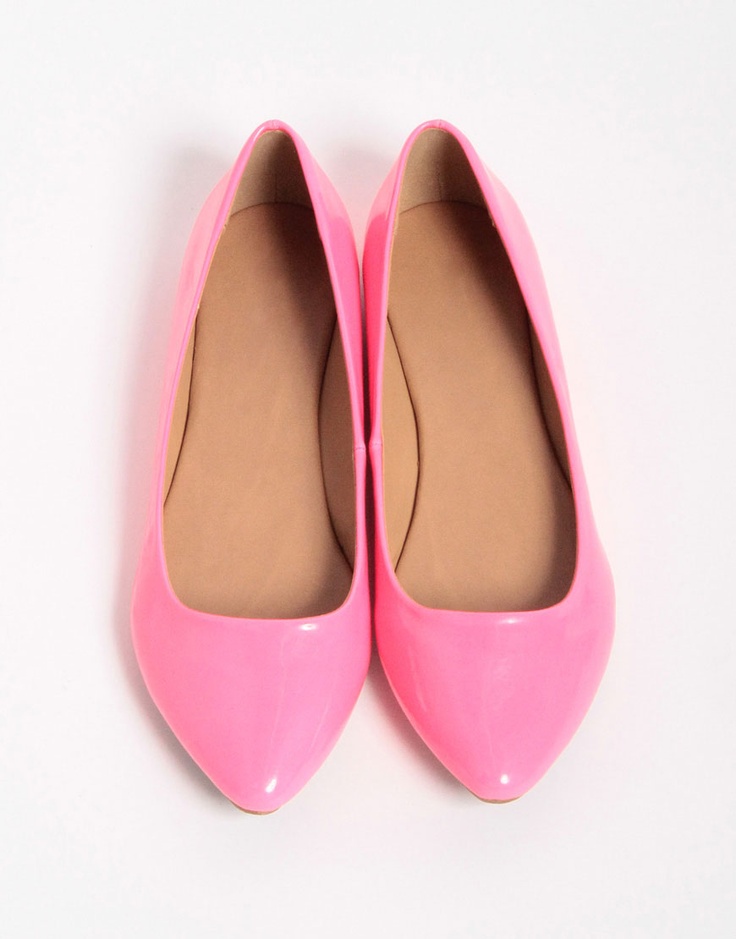 Bubblegum pink flats