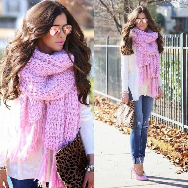 Bubblegum pink scarf