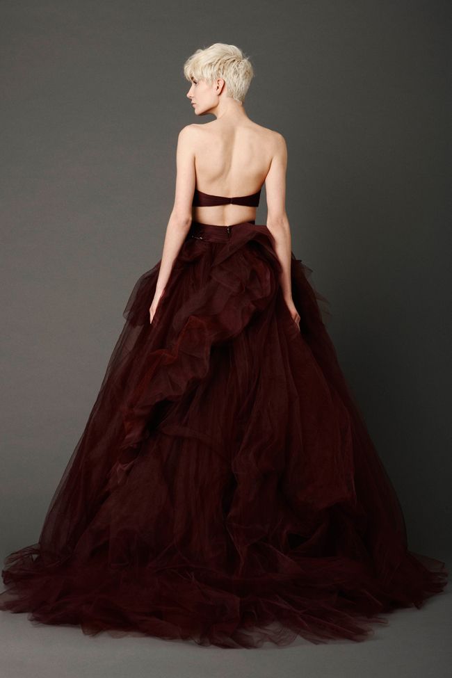 Burgundy wedding dress