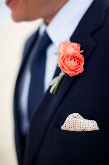 Coral boutonniere