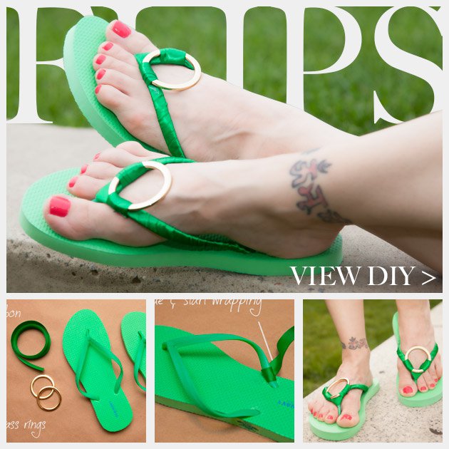 DIY Flip-flops Tutorial with Metallic Ring