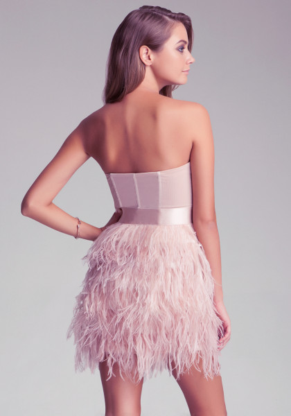 Feather cocktail dress