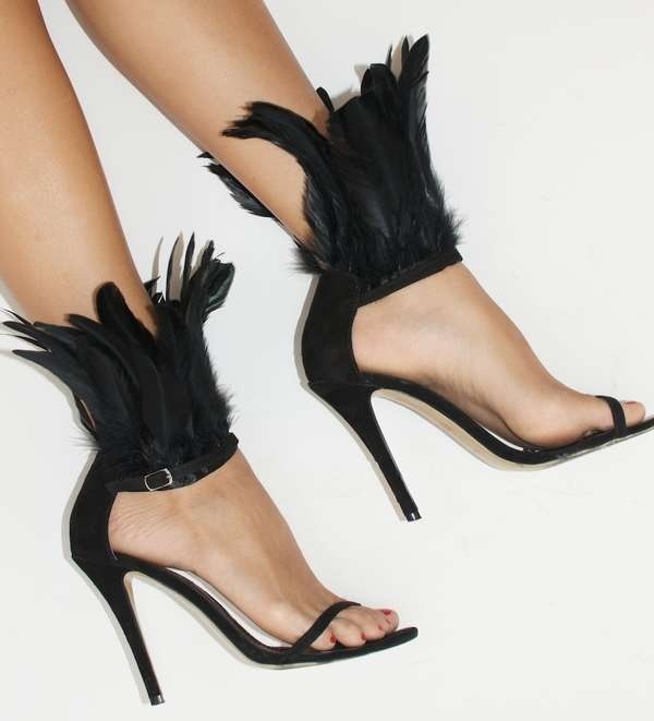 Feather high heels