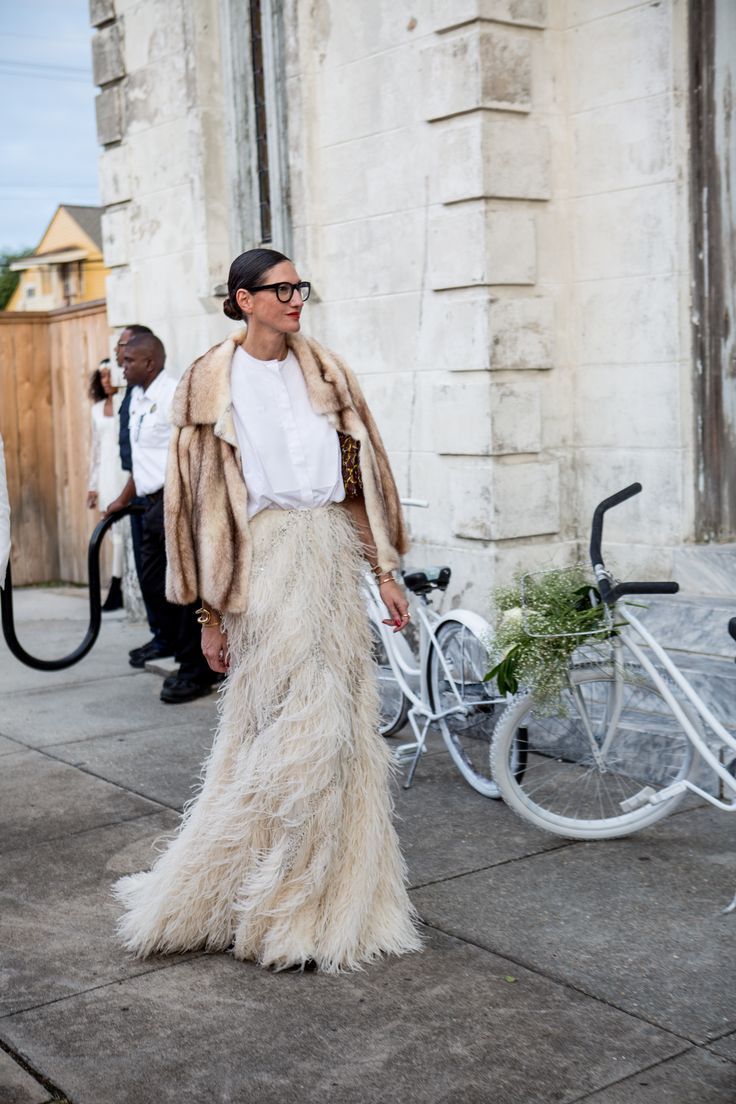 Feather maxi skirt