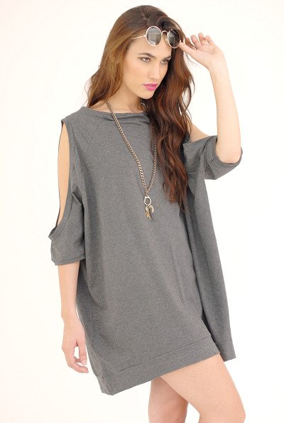 Grey oversized T-shirt dress