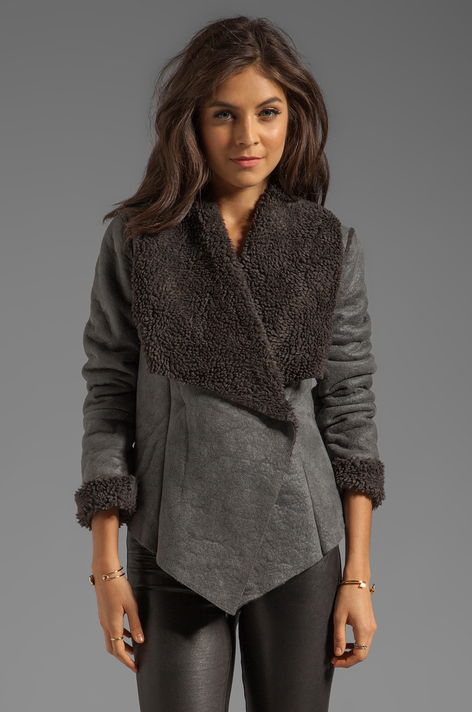 Grey shearling jacket