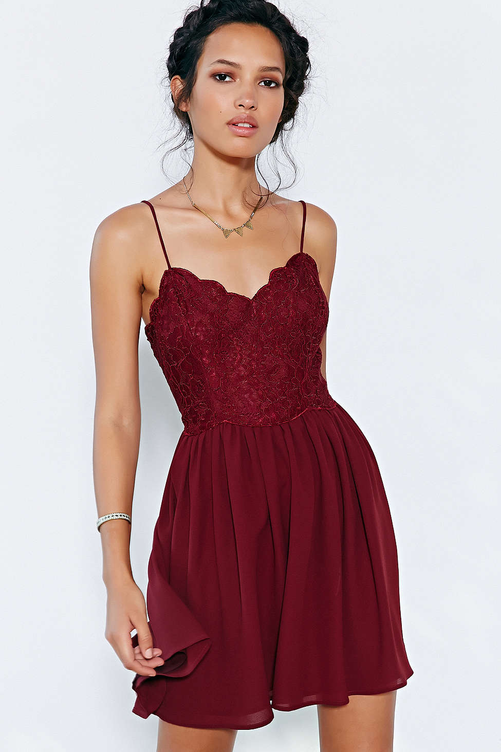 Marsala lace dress