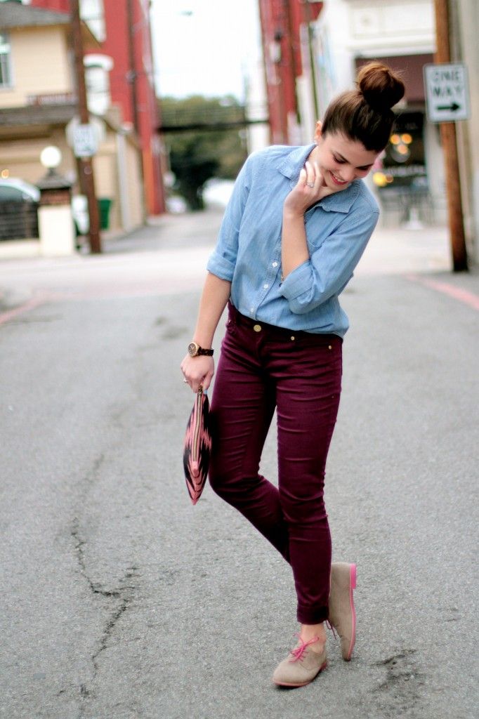 Marsala skinny jeans