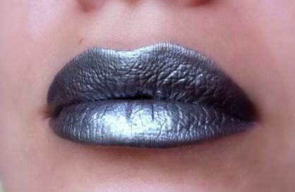 Metallic silver lips