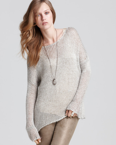 Metallic silver sweater