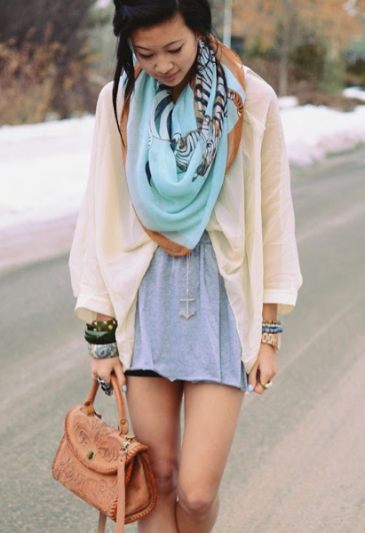 Mint green scarf