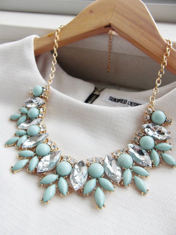 Mint green statement necklace