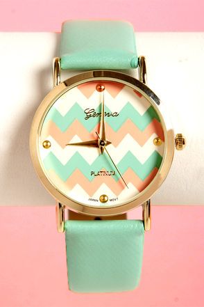 Mint green watch