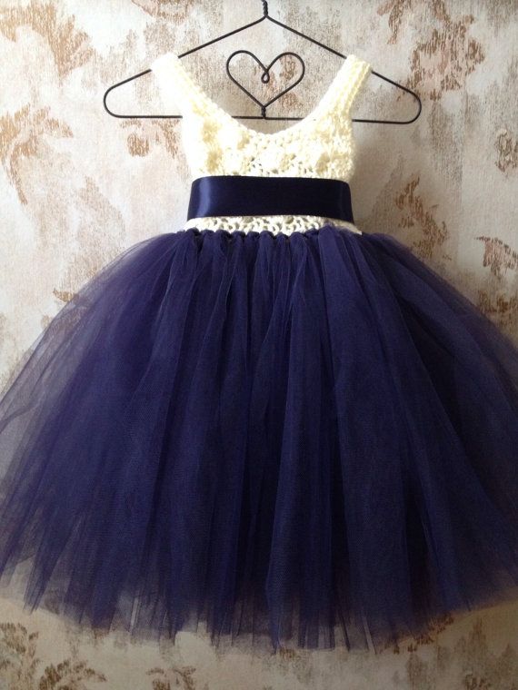 Navy flower girl dress