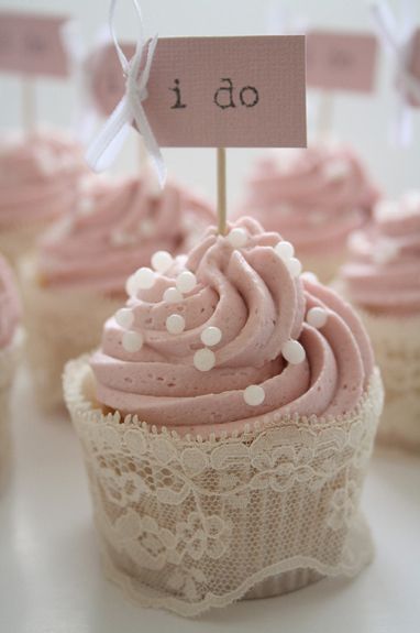 Pink wedding cupcakes