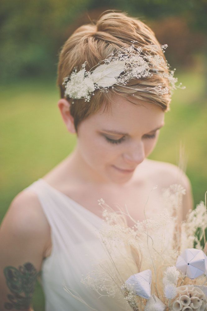 Pixie cut with short bangs