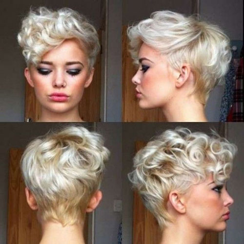 Platinum blonde short cut