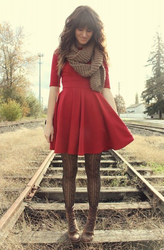 Red skater dress