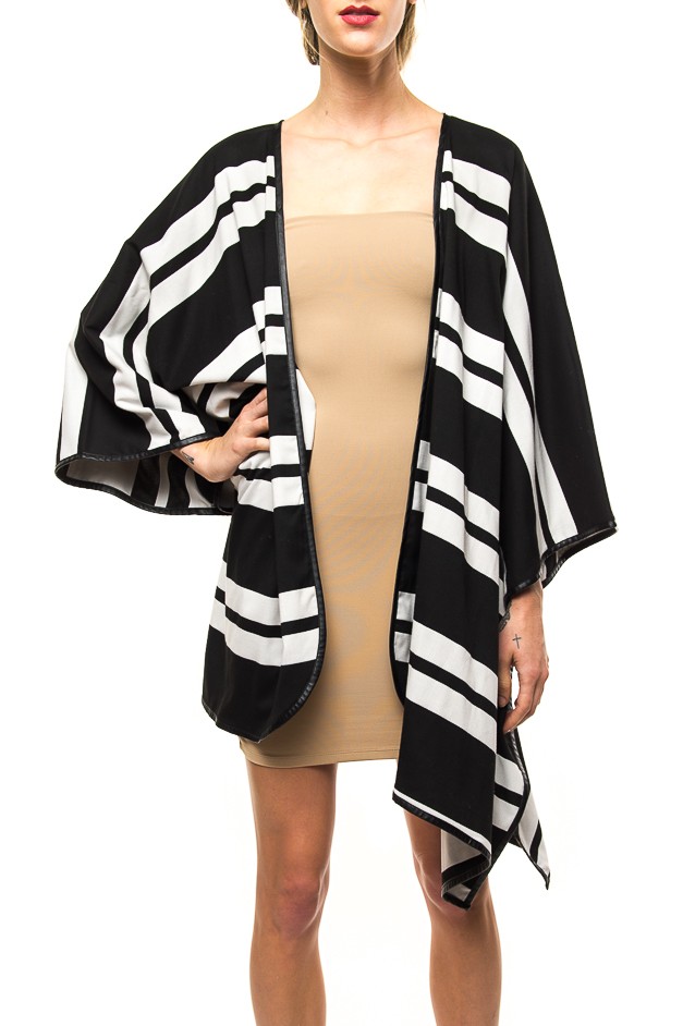 Striped cape jacket