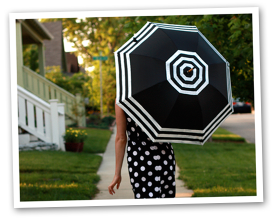 Striped umbrella