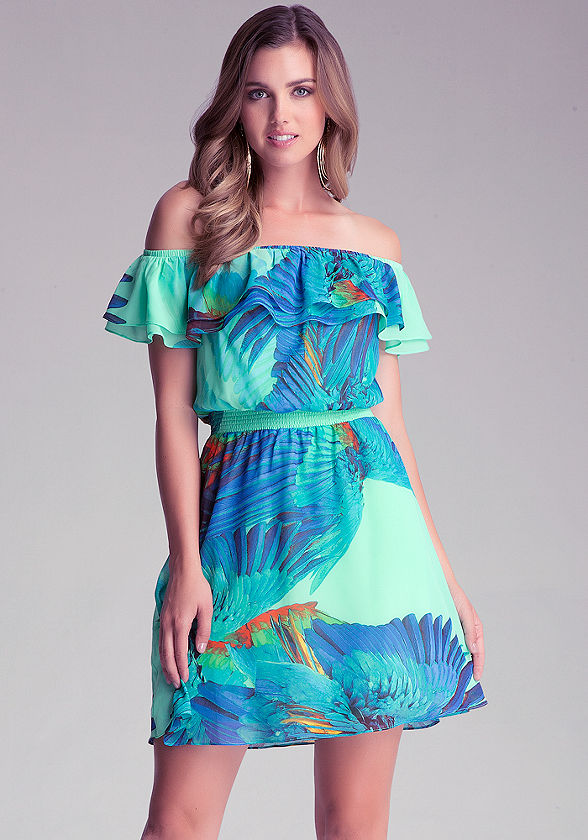 Tropical print dress