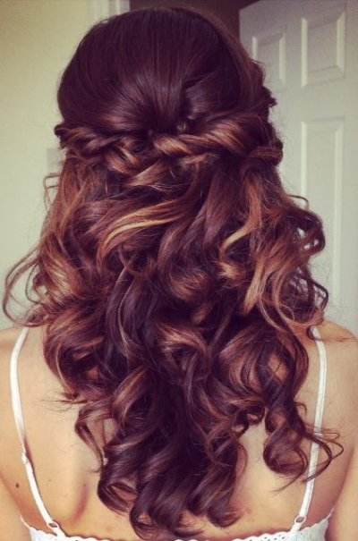 Twisted half updo