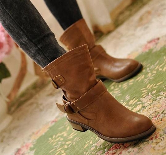 Vintage buckle booties