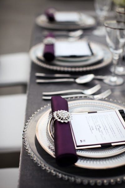 Violet place settings