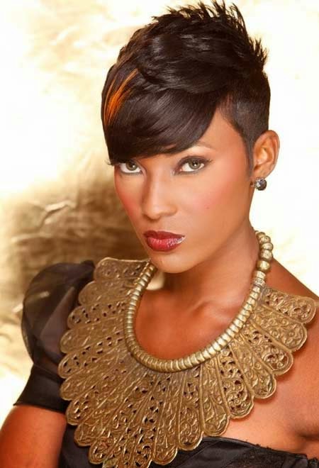 Short Black Hairstyles With Bangs 2015