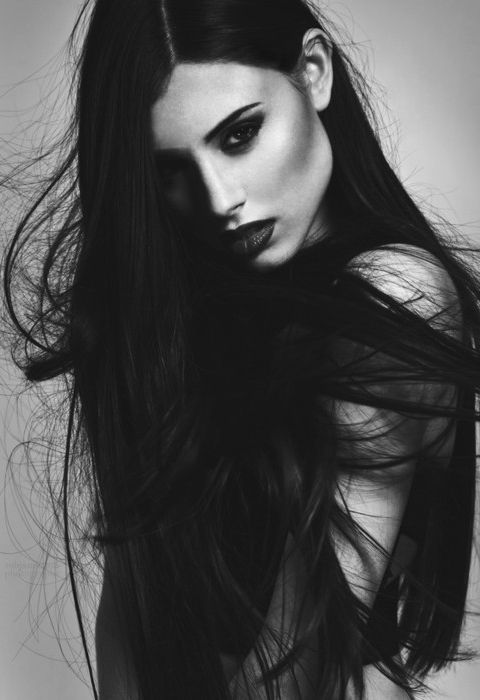 shoulder length black hair tumblr