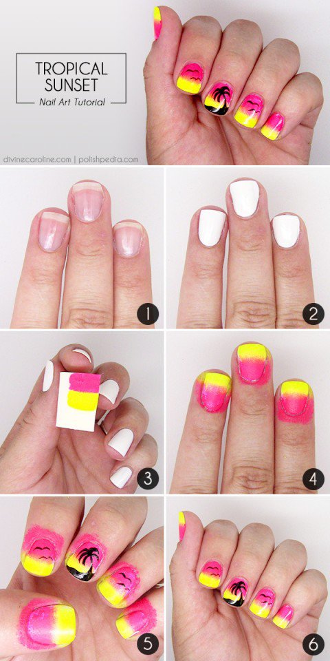 beach nail art tutorial