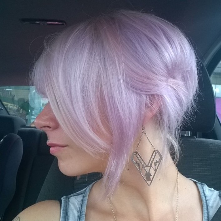 Pale Pastel purple hair for short hair