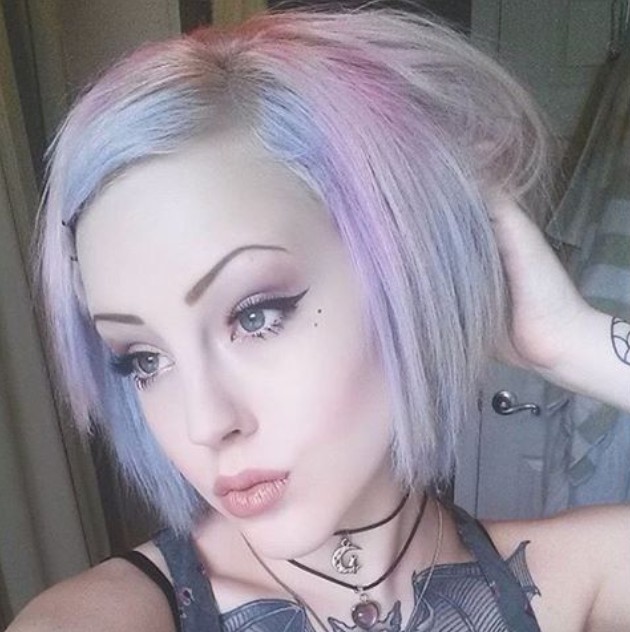 Pastel purple haircut for short hair