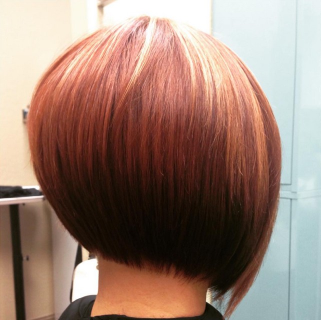 Short Redhead - Back view of Graduated Bob Hairstyles