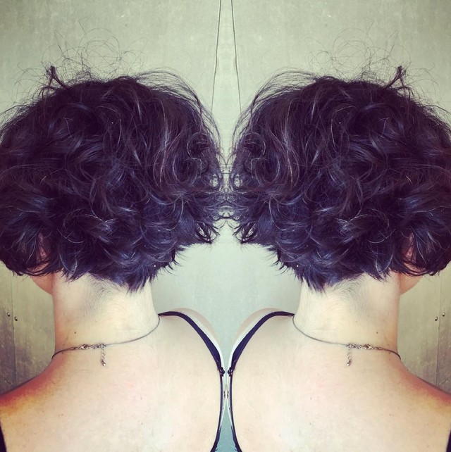 Curly Graduated Bob Hairstyle Pics