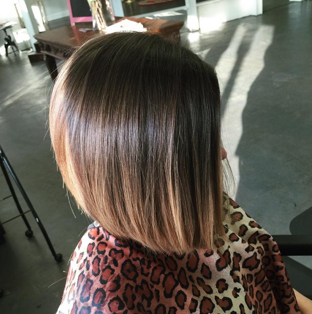 Angled Bob With Ombre Color