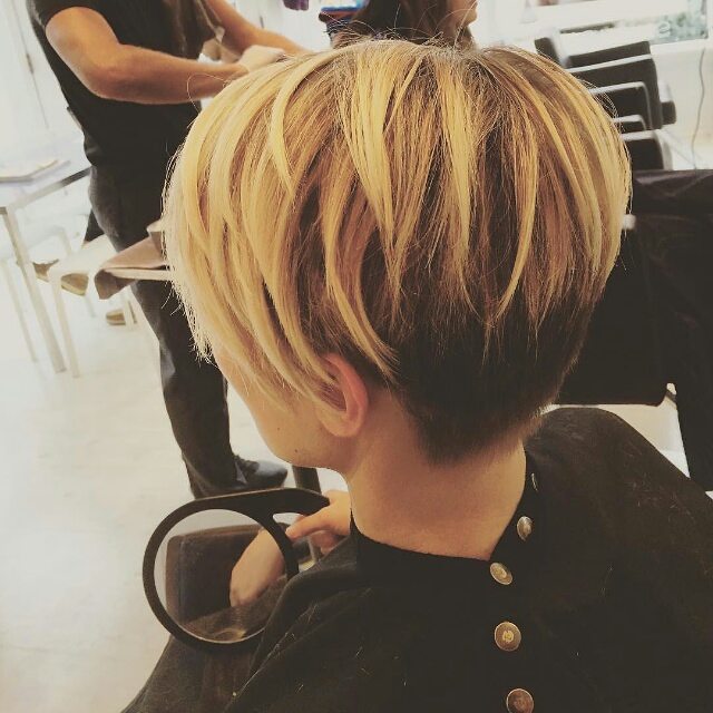 Short Haircut Back View Woman