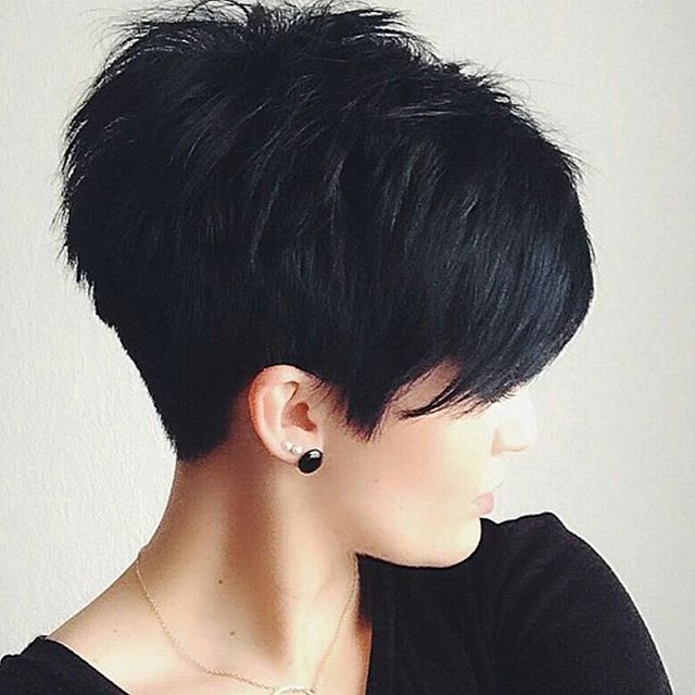 short black haircut - pixie cut for women