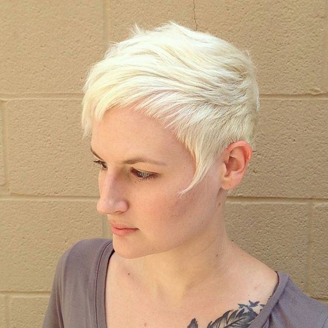 pixie cut with long sideburns