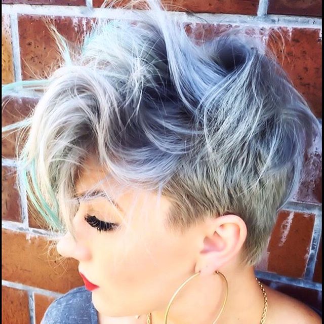 short messy pastel pixie cut for women