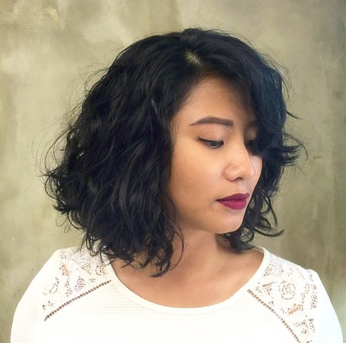 short permed bob hairstyle