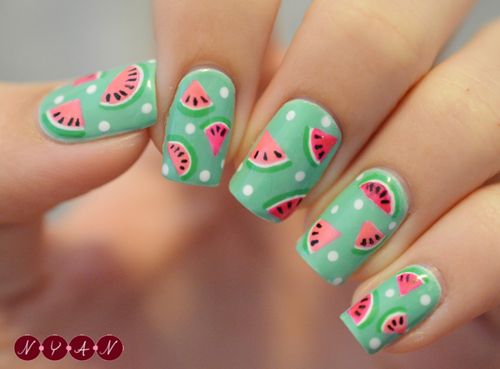 Beautiful Watermelon Nail Design