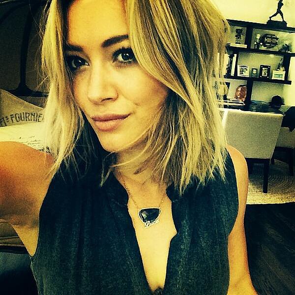 Celebrity Hilary-Duff medium bob hairstyle for thin hair