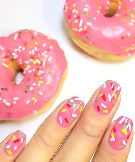 Cute Pink Dohnut Manicure