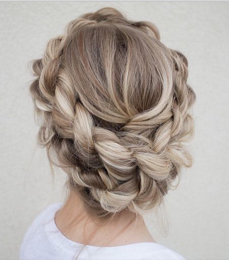 Gorgeous Ash Blonde Braided Updo