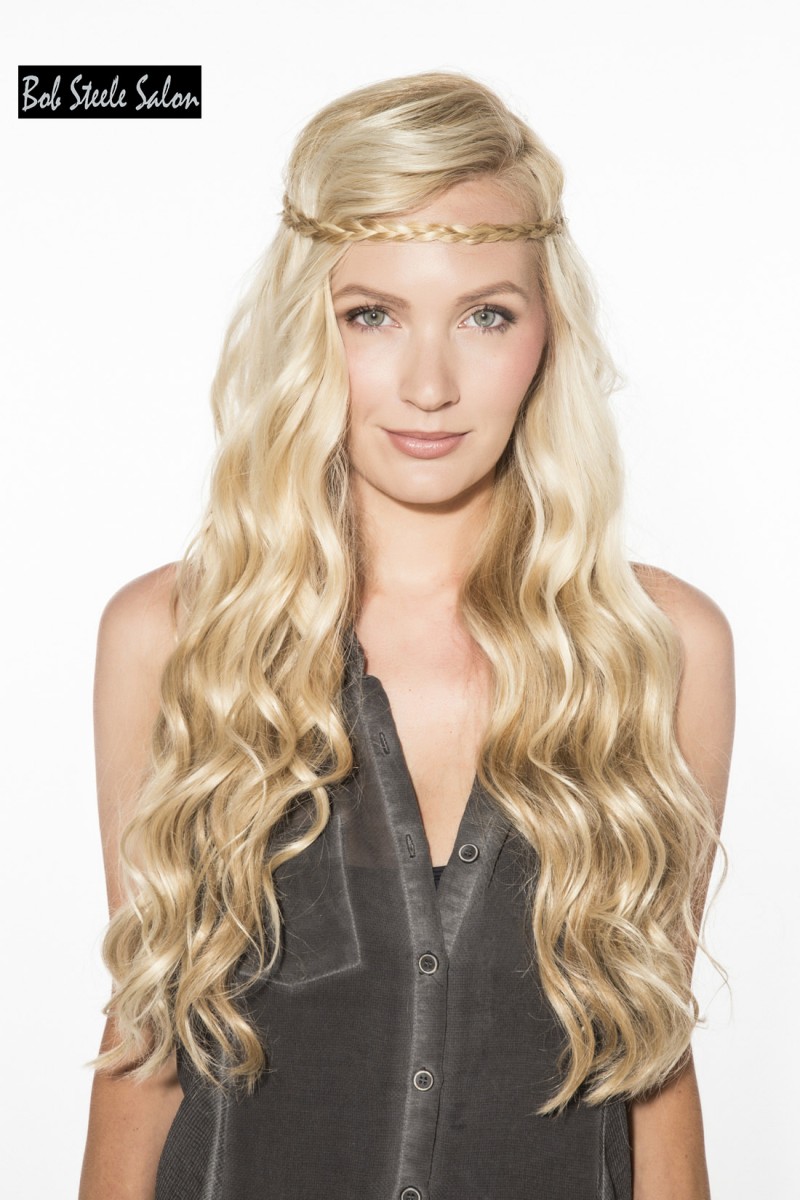 Long Wavy Hairstyle with Braided Headband