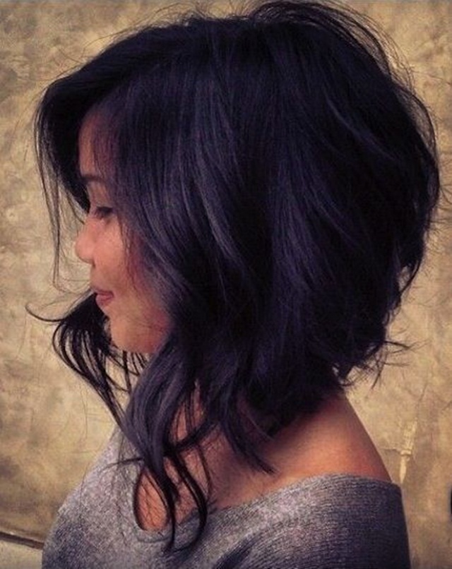 Long Asymmetrical Haircut Back View