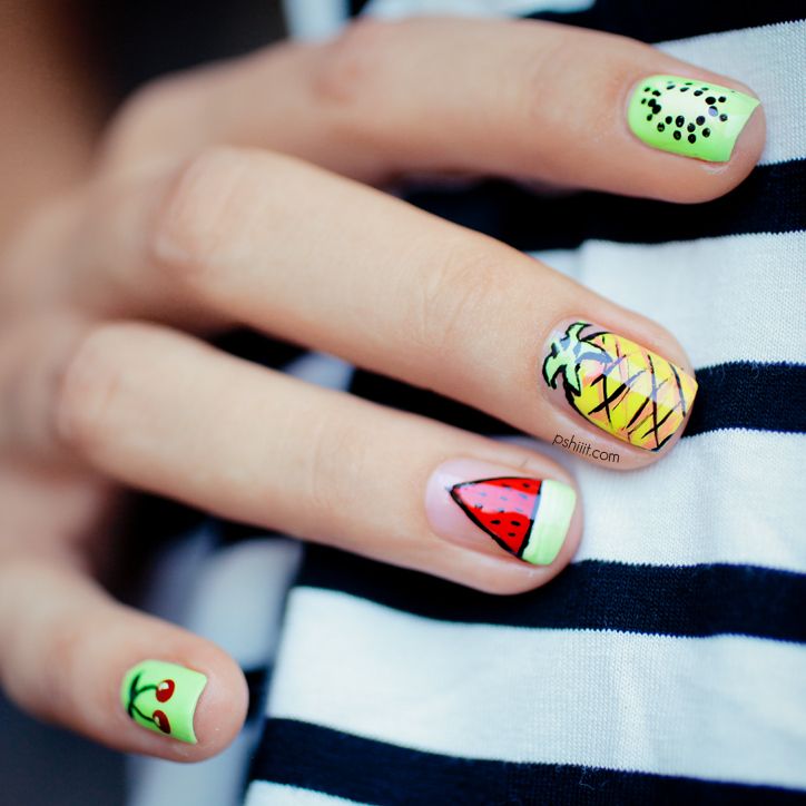 Pretty Fruit Nail Design