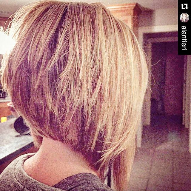 Short Layered Stacked Bob Hairstyle 