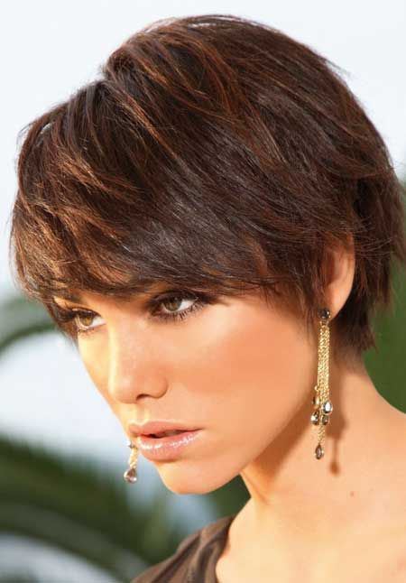 Textured Brown Pixie Haircut for Thick Hair